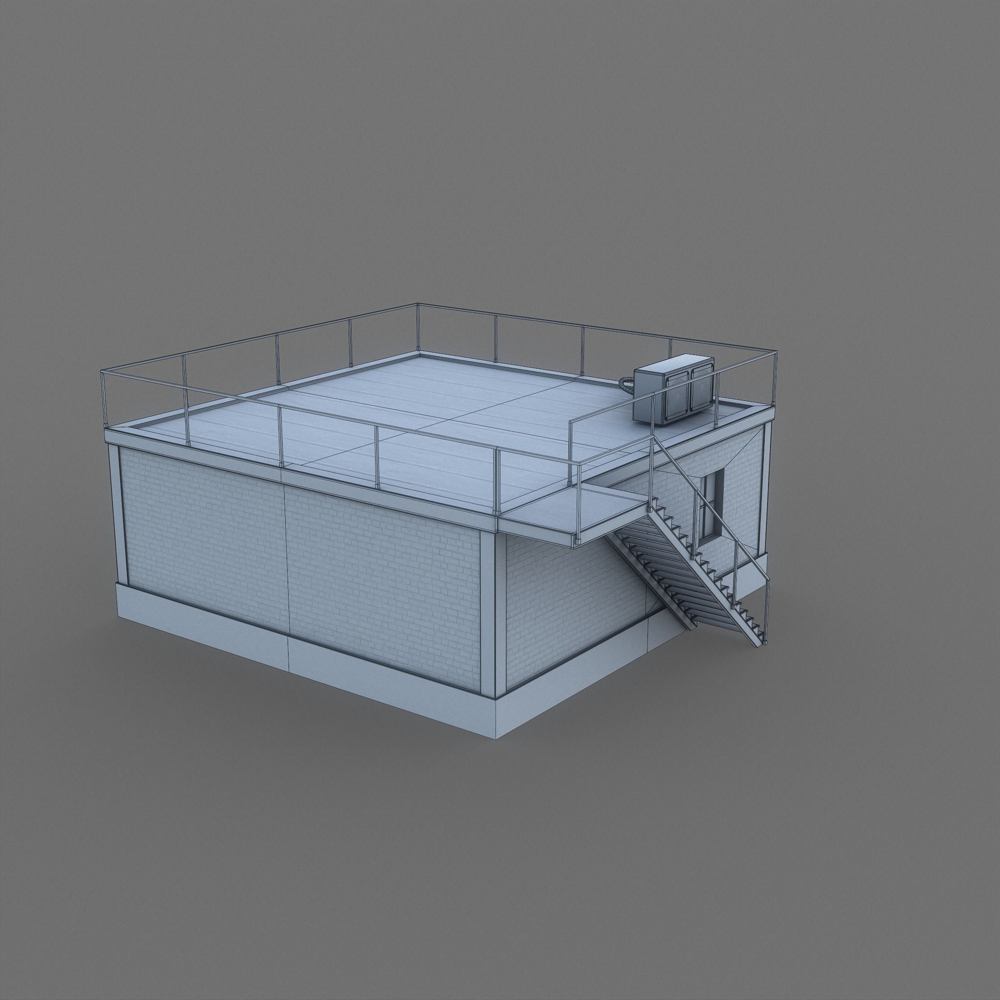 Industrial Building Low Poly Low-poly 3D model_21