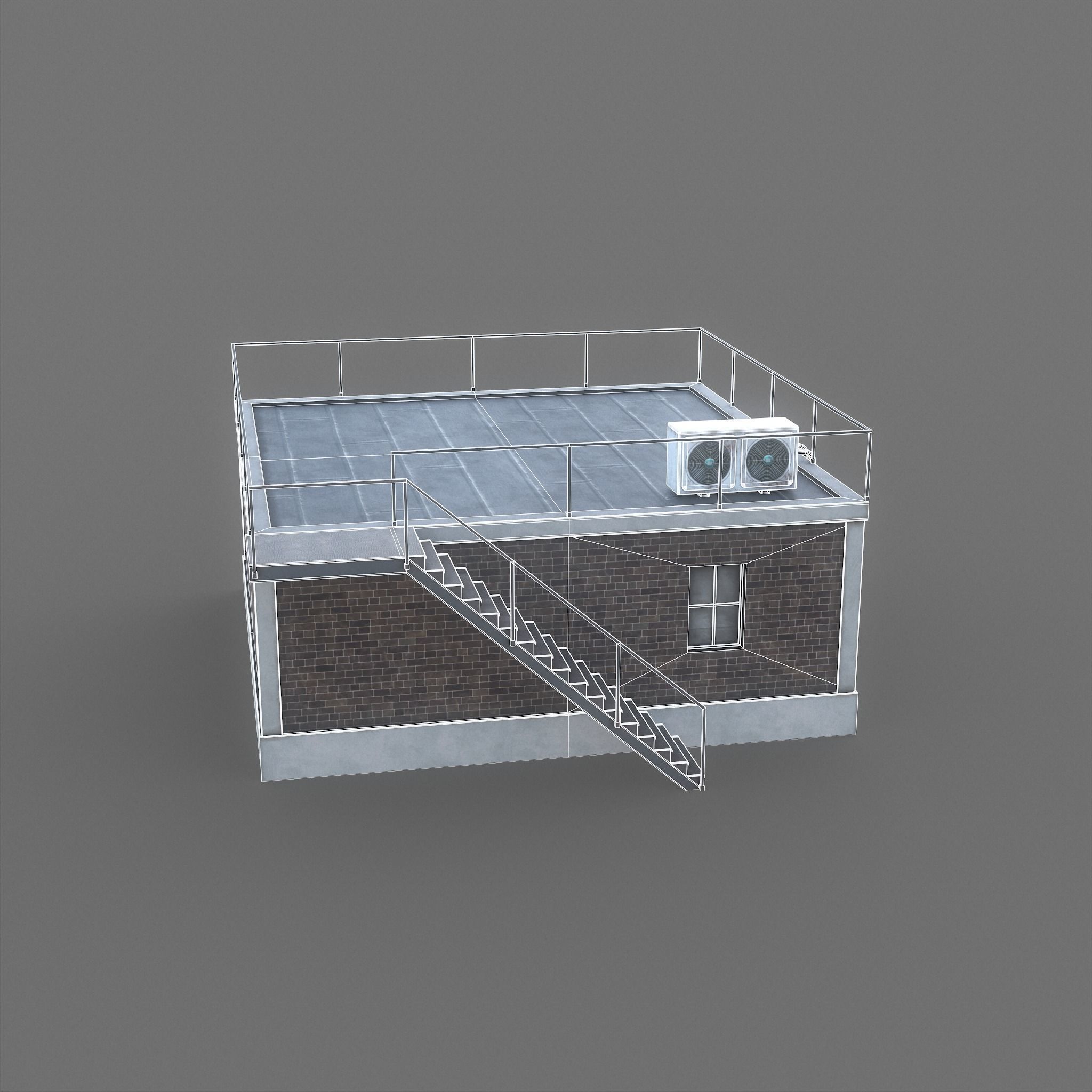 Industrial Building Low Poly Low-poly 3D model_16