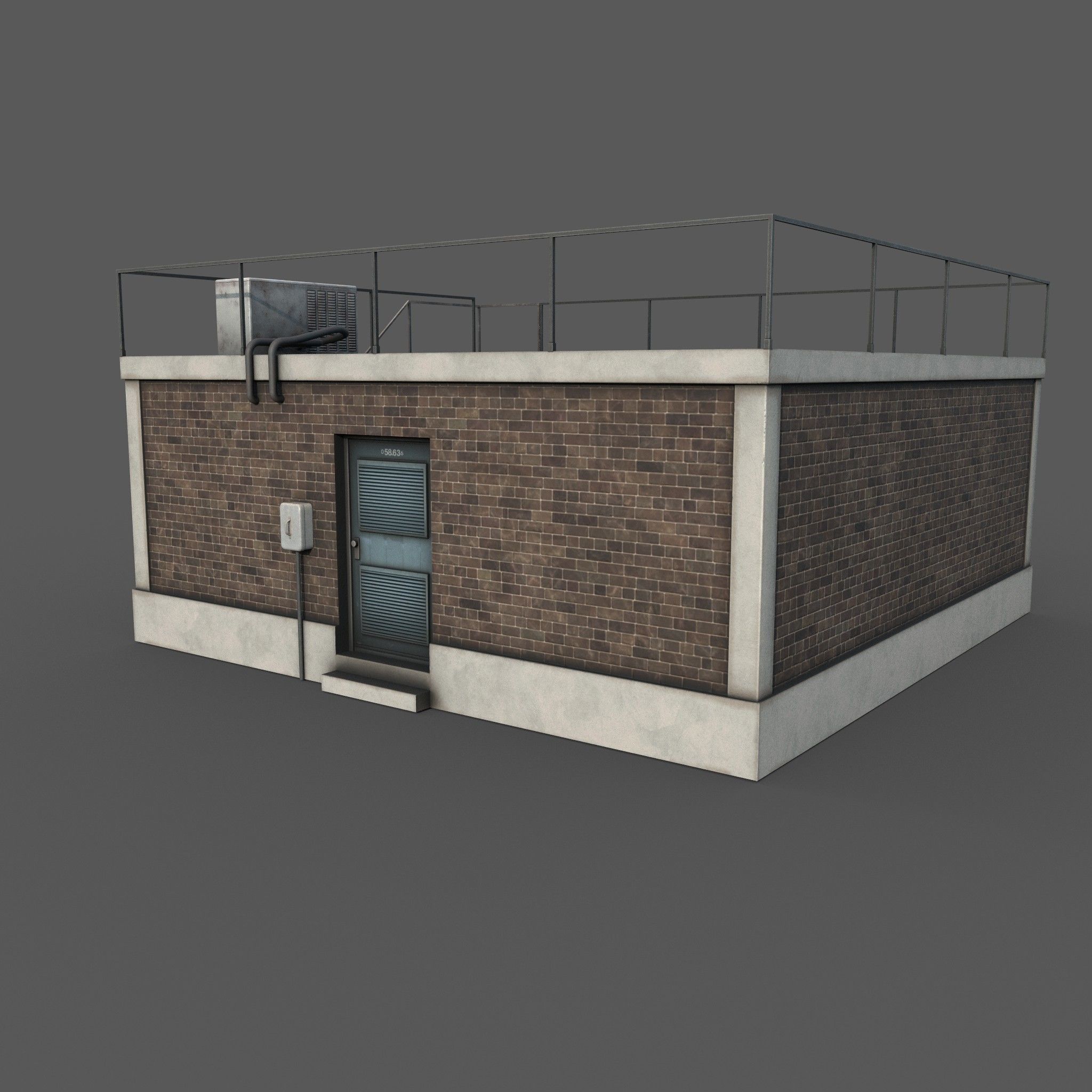 Industrial Building Low Poly Low-poly 3D model_6