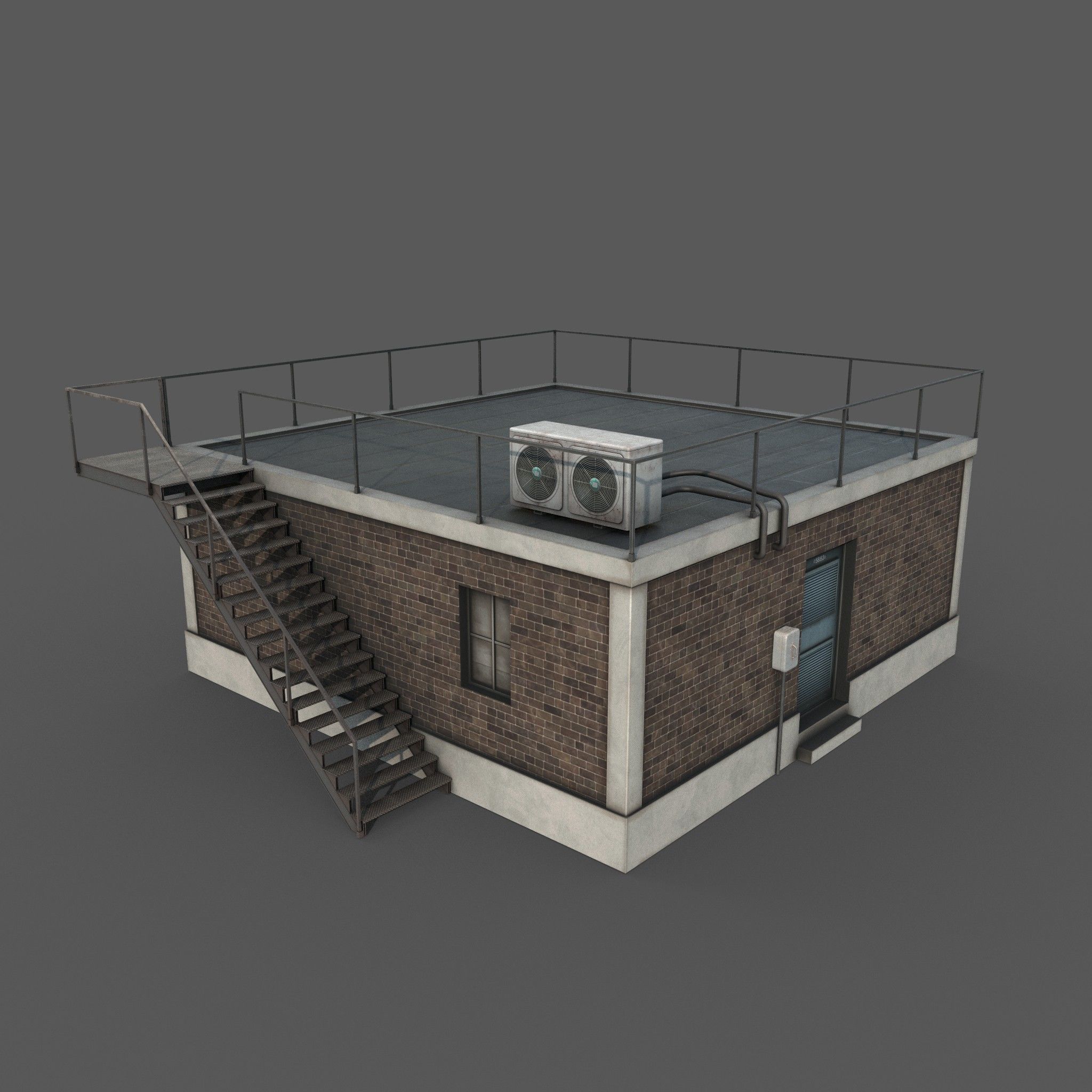 Industrial Building Low Poly Low-poly 3D model_14