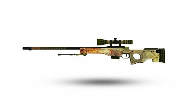 AWP Dragon Lore with Skins 3D model_2