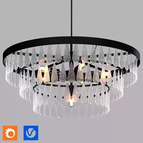 Mable Textured Glass Round Chandelier