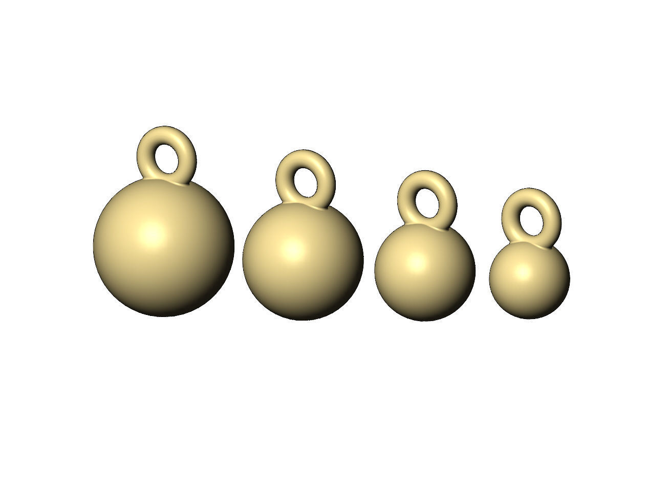 Bead with hoop charm miniset 3D print model_4