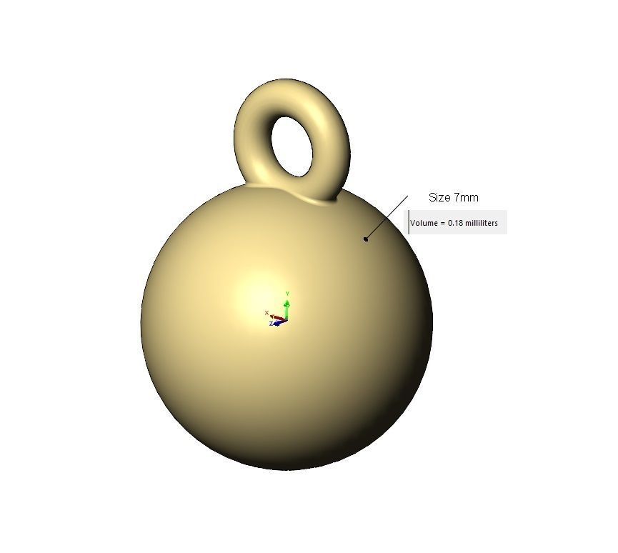 Bead with hoop charm miniset 3D print model_12