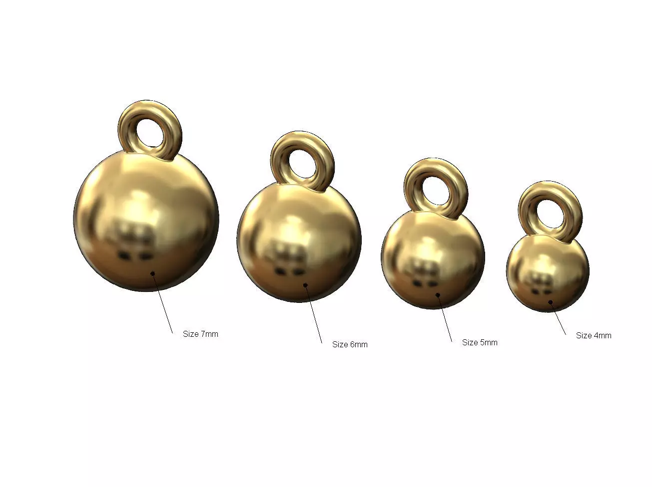 Bead with hoop charm miniset 3D print model_0