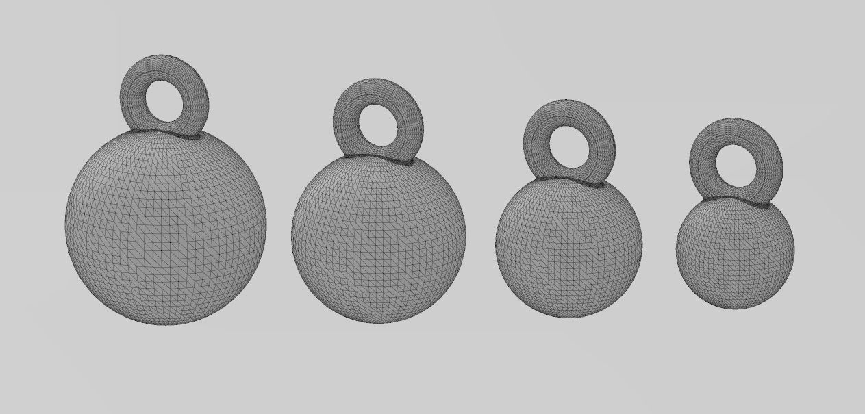 Bead with hoop charm miniset 3D print model_11