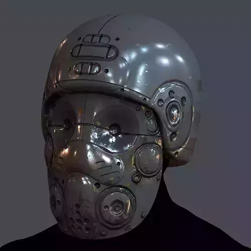 Gas mask helmet 3d model scifi Low-poly