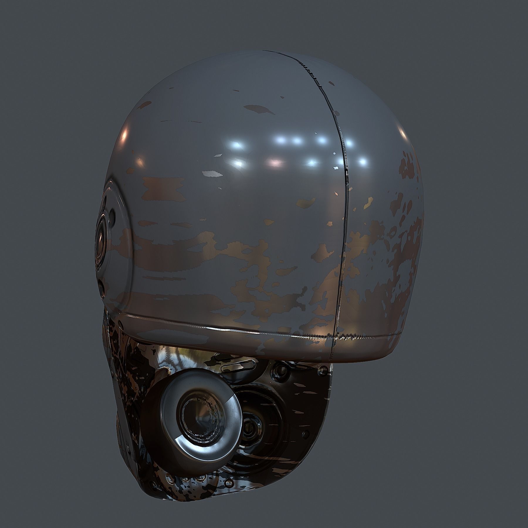 Gas mask helmet 3d model scifi Low-poly Low-poly 3D model_3