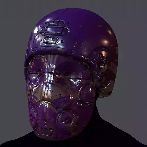 Gas mask helmet 3d model scifi Low-poly