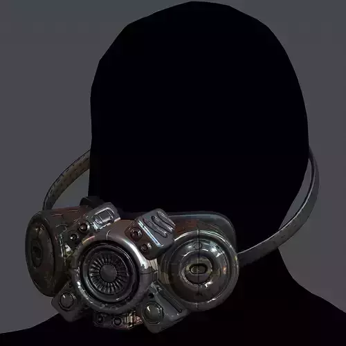Gas mask helmet 3d model scifi Low-poly