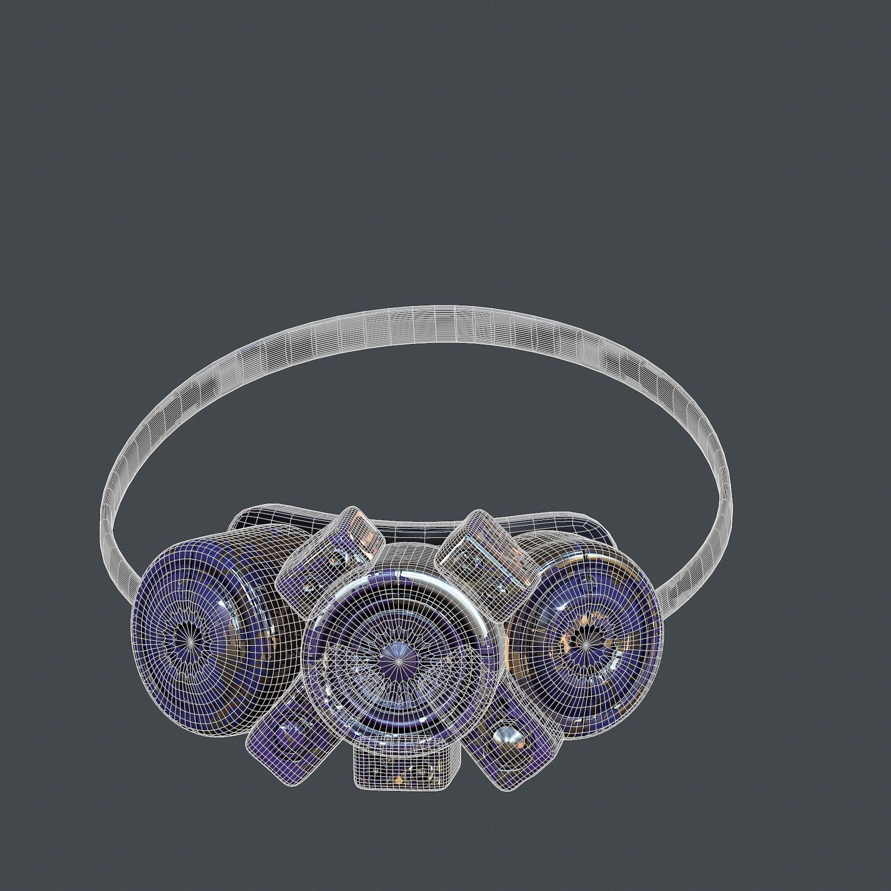 Gas mask helmet 3d model scifi Low-poly Low-poly 3D model_6