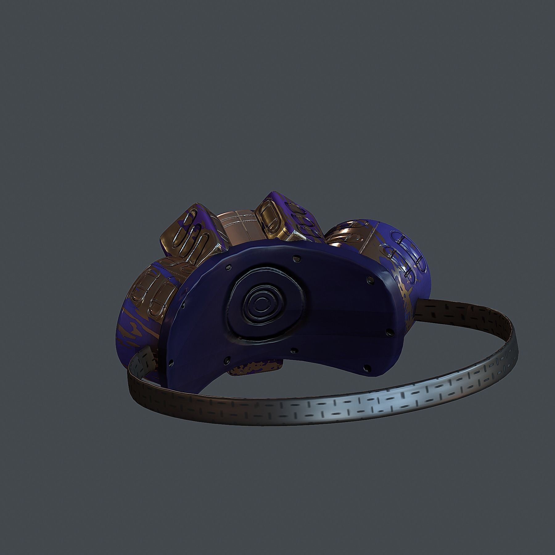 Gas mask helmet 3d model scifi Low-poly Low-poly 3D model_3