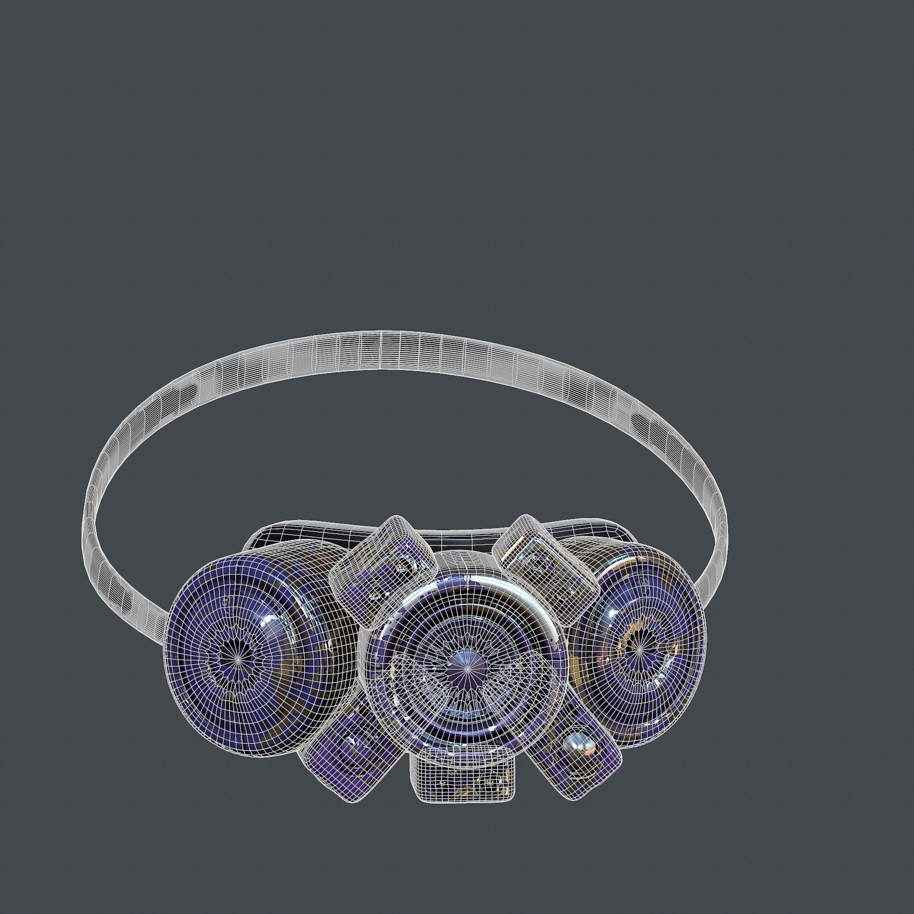 Gas mask helmet 3d model scifi Low-poly Low-poly 3D model_5