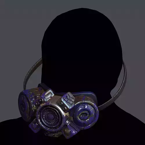 Gas mask helmet 3d model scifi Low-poly