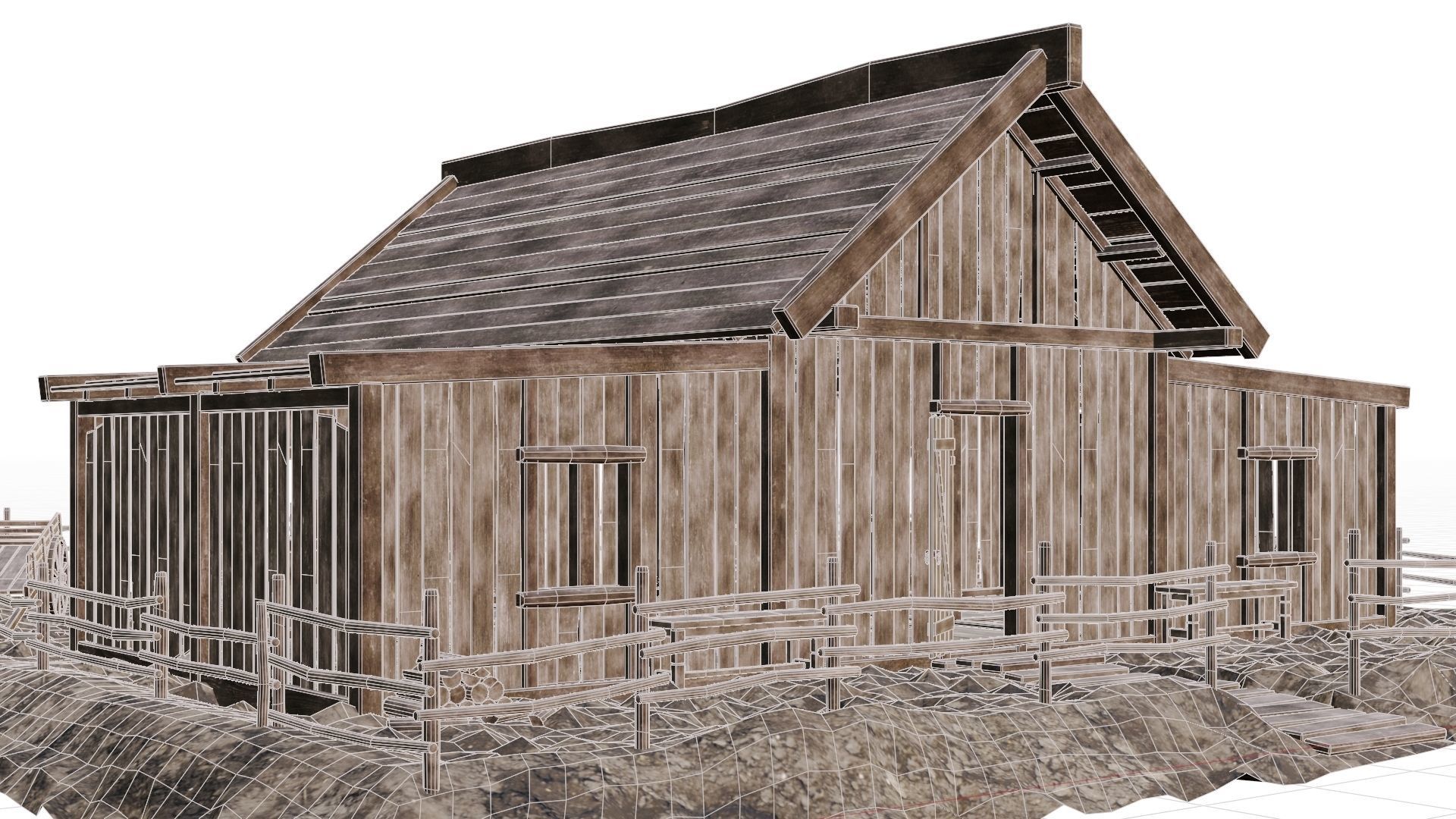 Old House 30 PBR 4K GameReady Low-poly 3D model_5