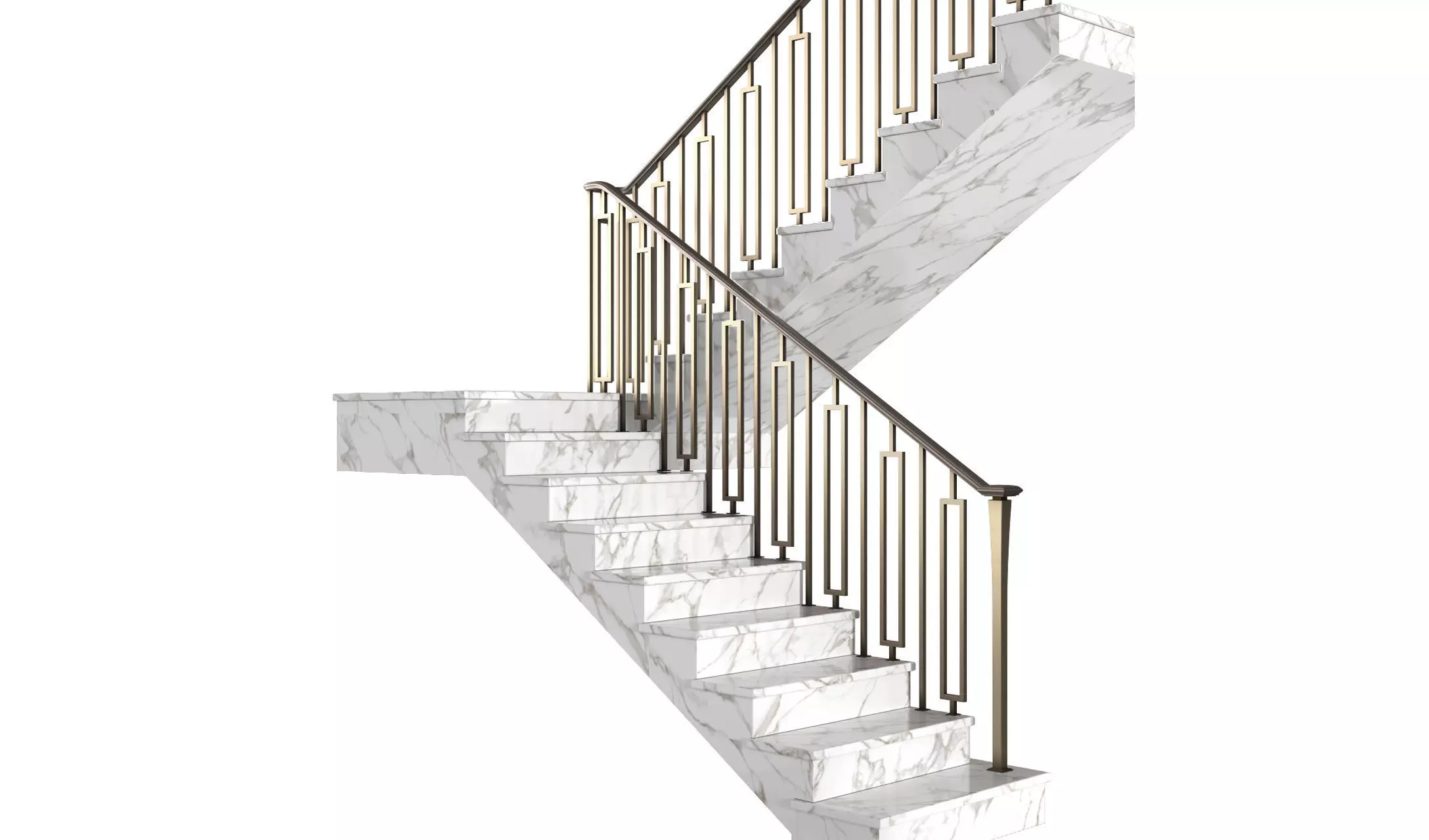 Modern interior stair art deco 3D model_0