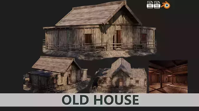 Old House 32 PBR 4K GameReady Low-poly 3D model