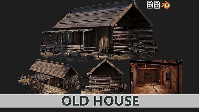 Old House PBR 4K GameReady Pack 29 to 32 Low-poly 3D model 3