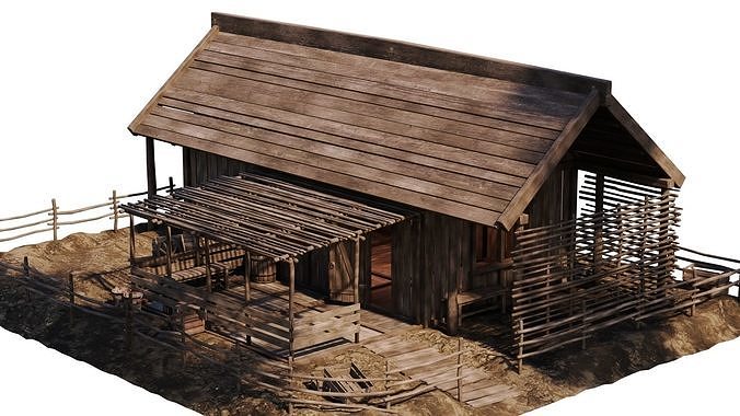 Old House PBR 4K GameReady Pack 29 to 32 Low-poly 3D model 7