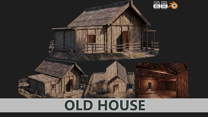 Old House PBR 4K GameReady Pack 29 to 32 Low-poly 3D model 4