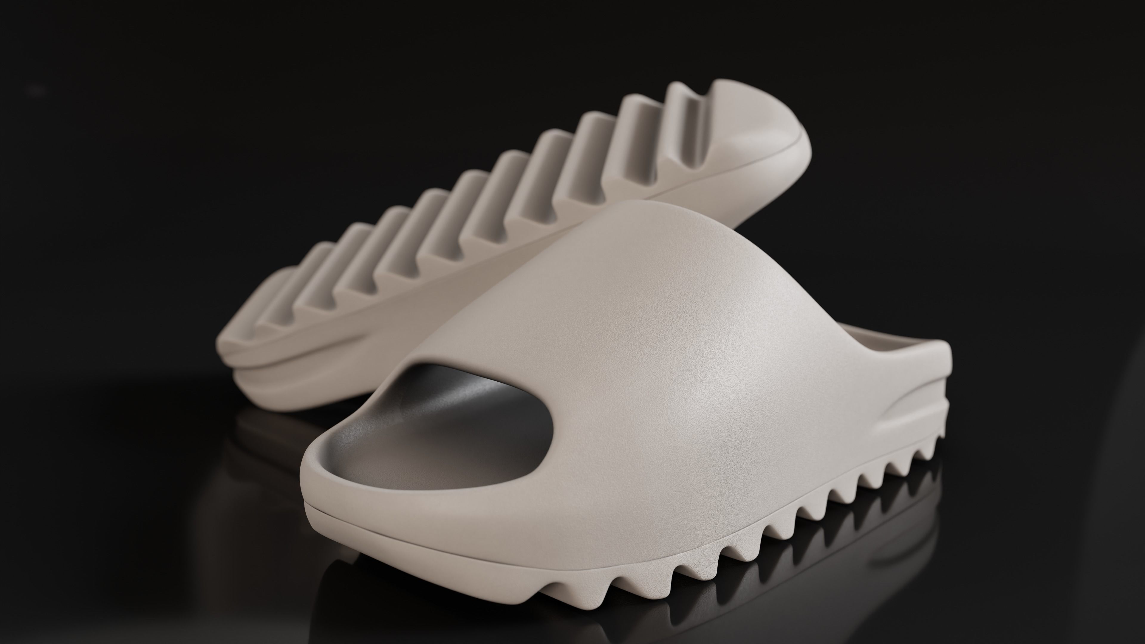 Adidas Yeezy sliders shoe Low-poly 3D model_8