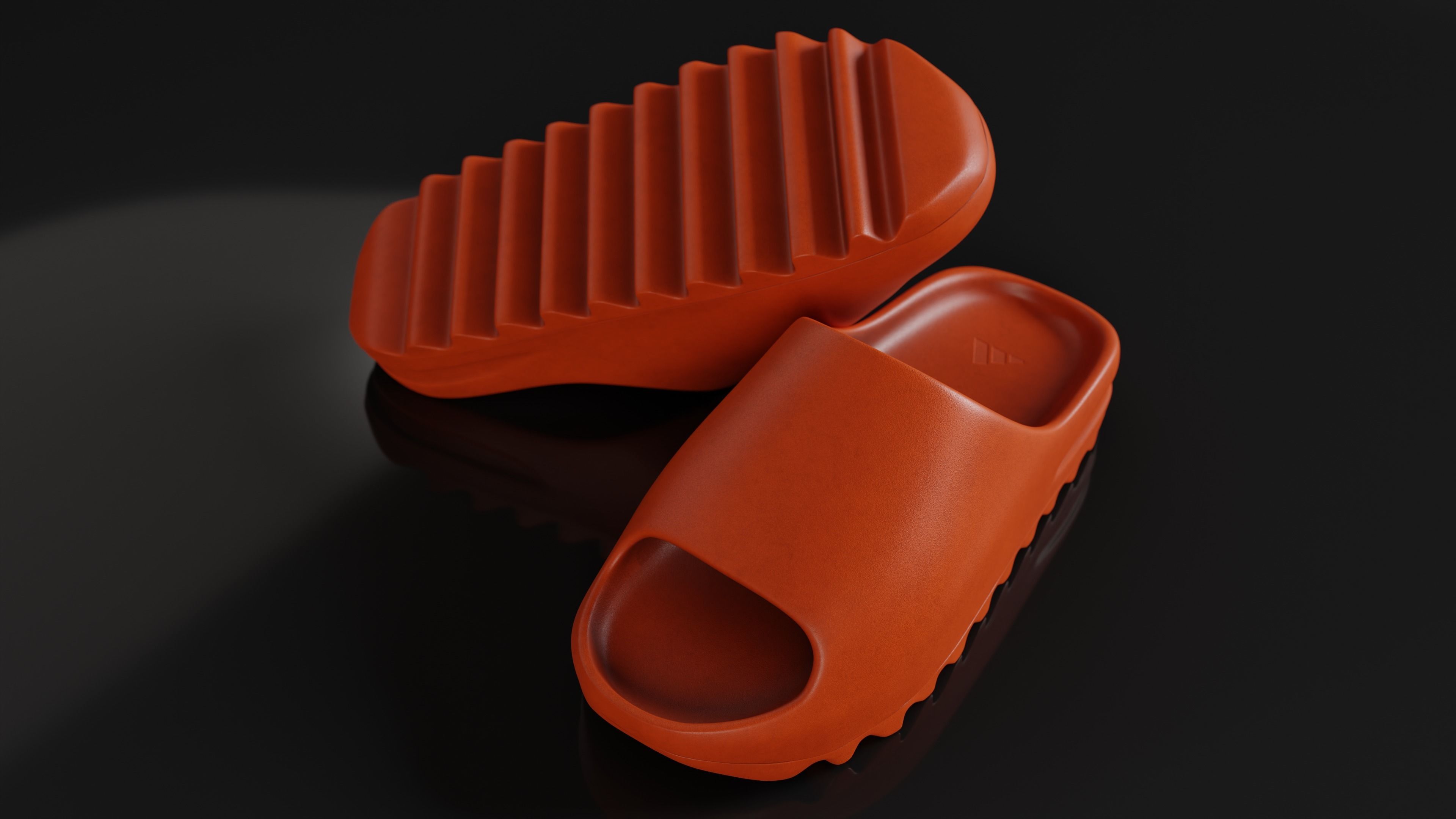 Adidas Yeezy sliders shoe Low-poly 3D model_14