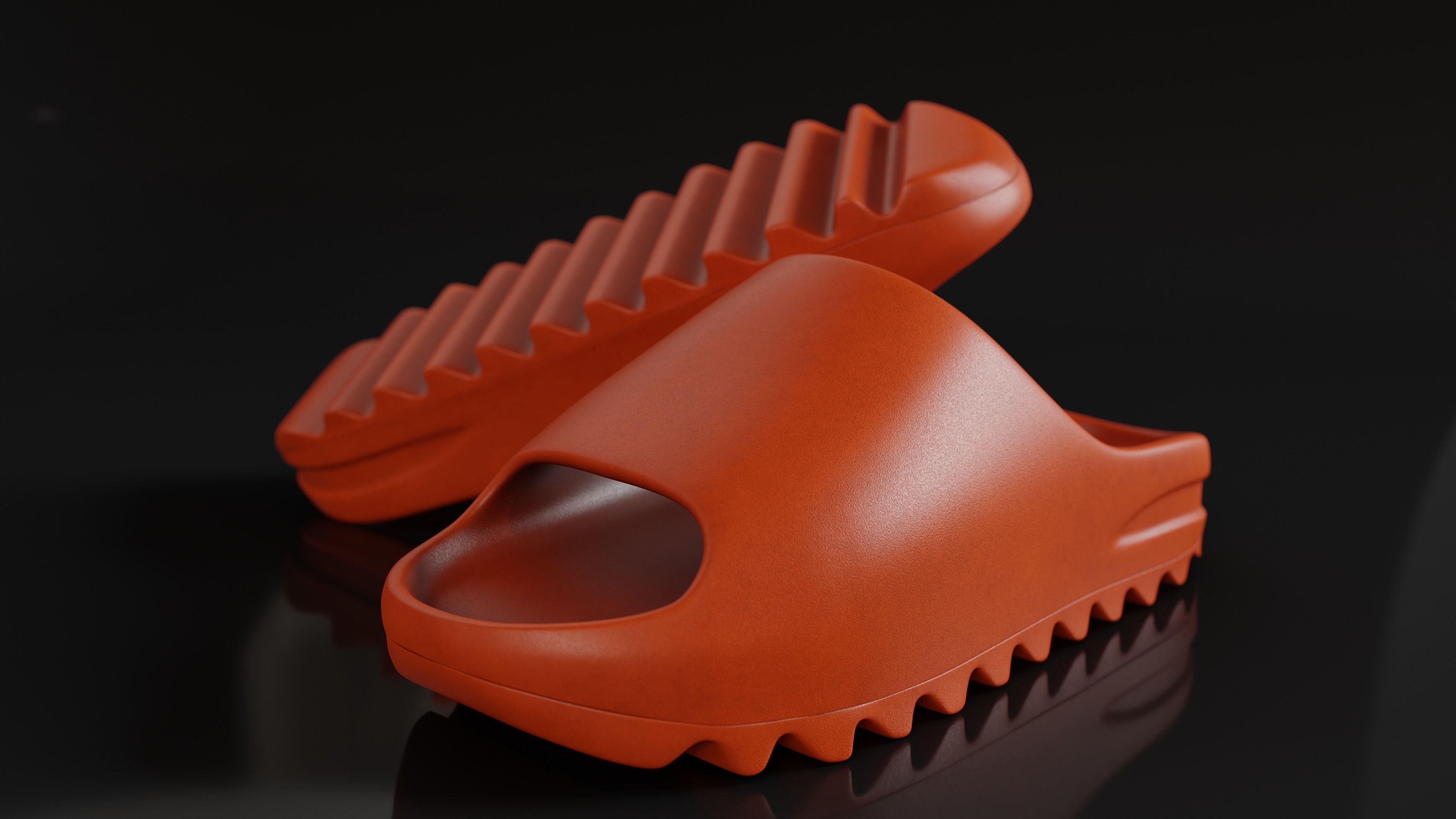 Adidas Yeezy sliders shoe Low-poly 3D model_15