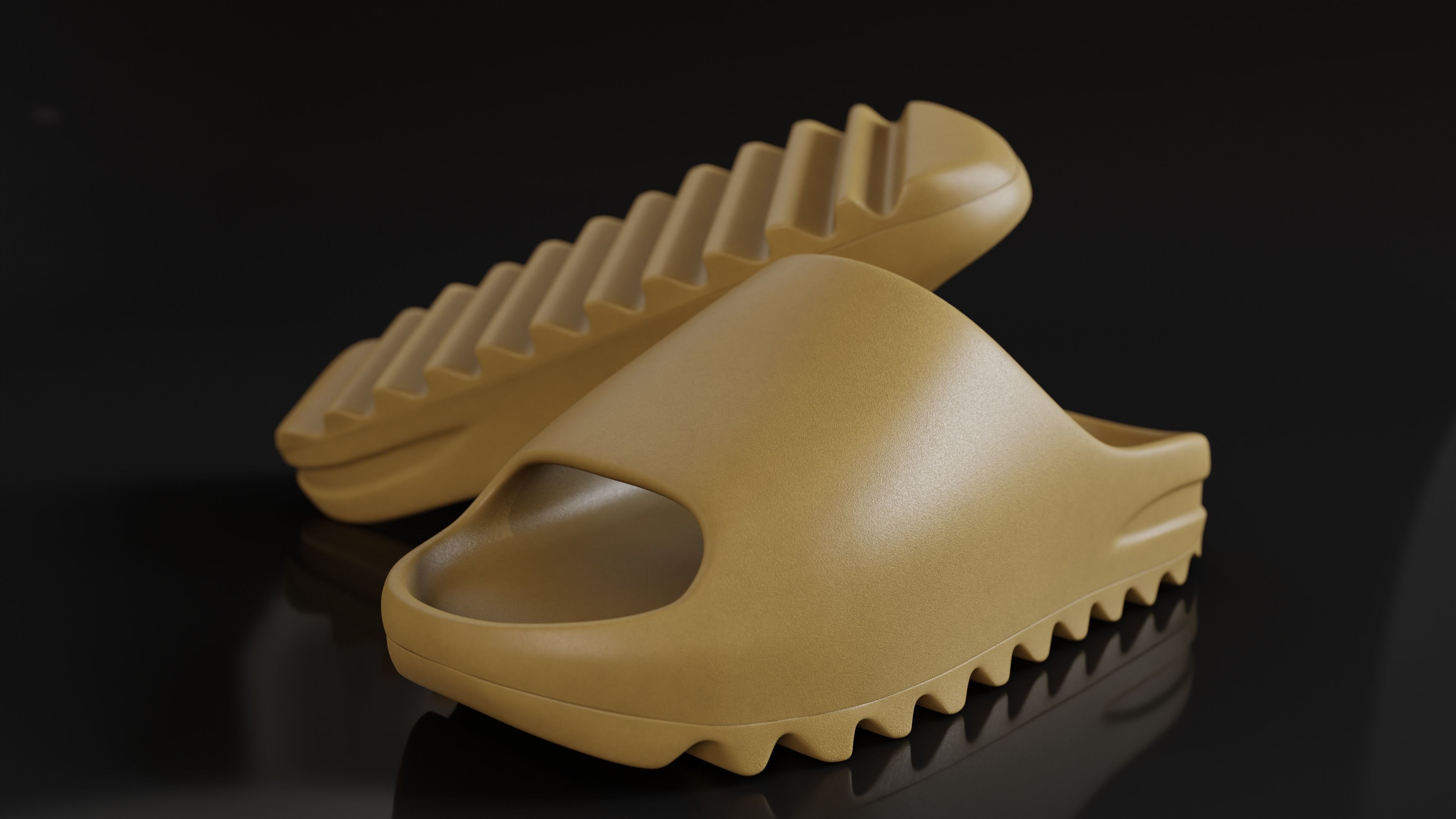 Adidas Yeezy sliders shoe Low-poly 3D model_22