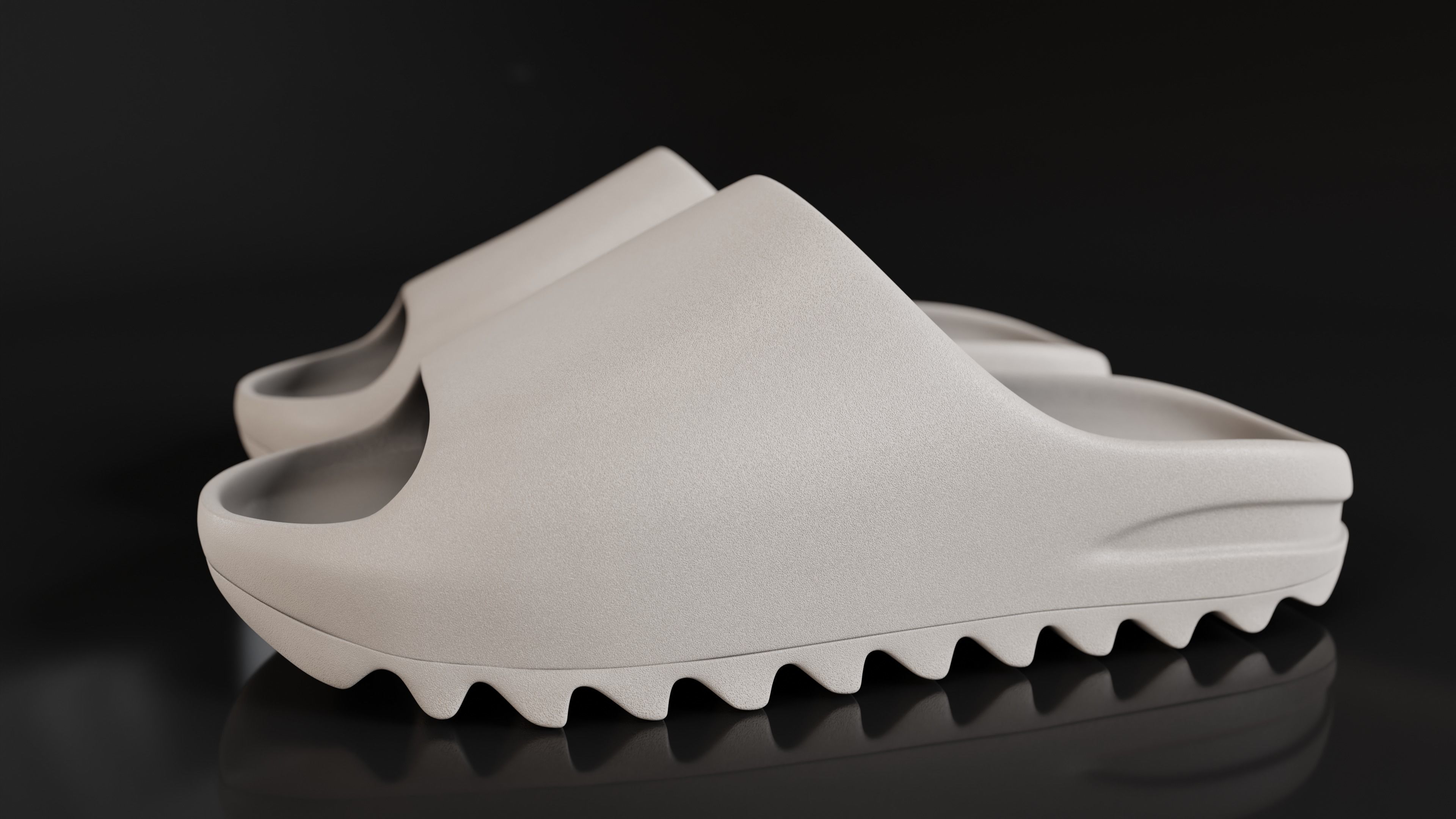 Adidas Yeezy sliders shoe Low-poly 3D model_4
