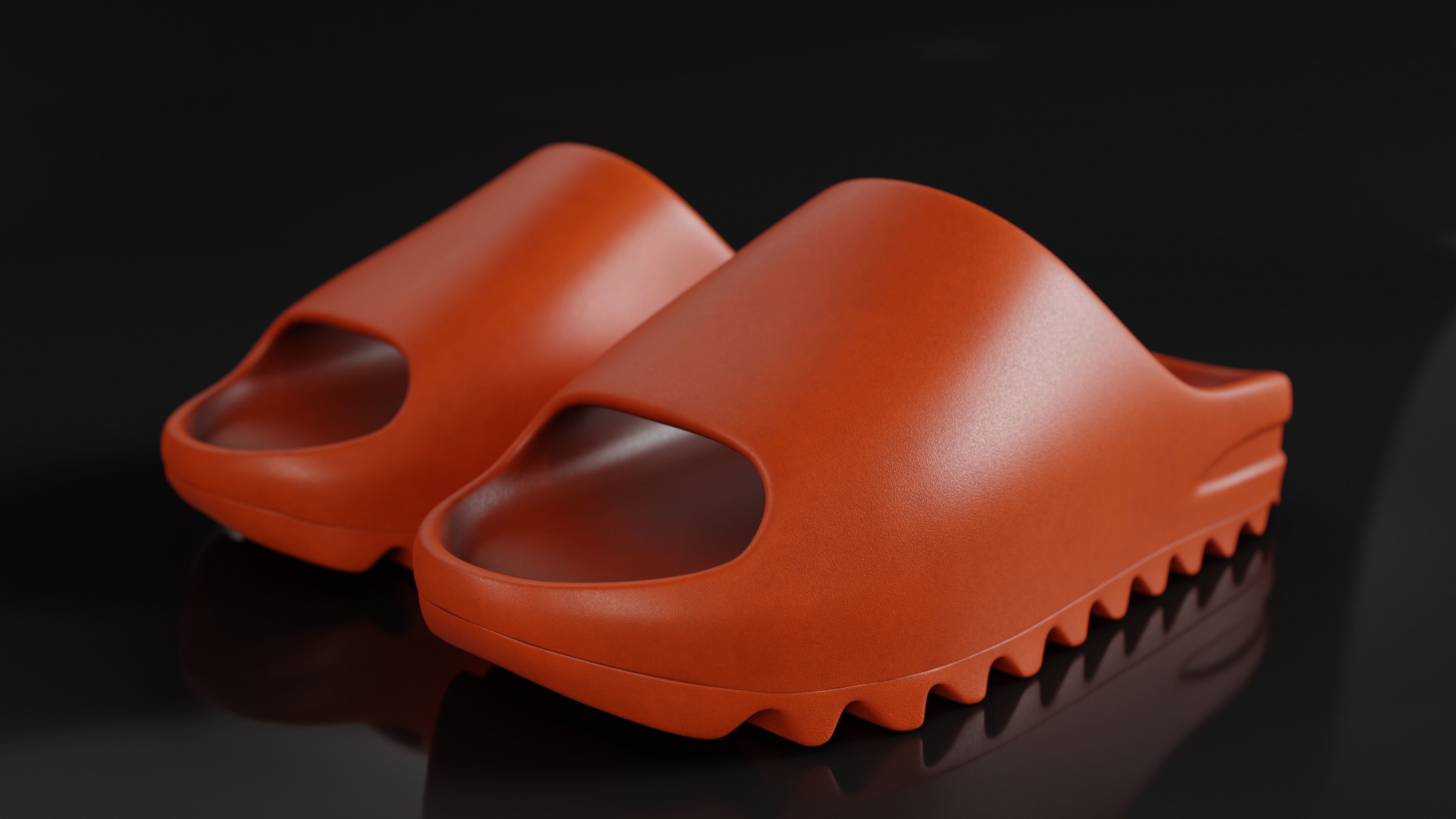 Adidas Yeezy sliders shoe Low-poly 3D model_12