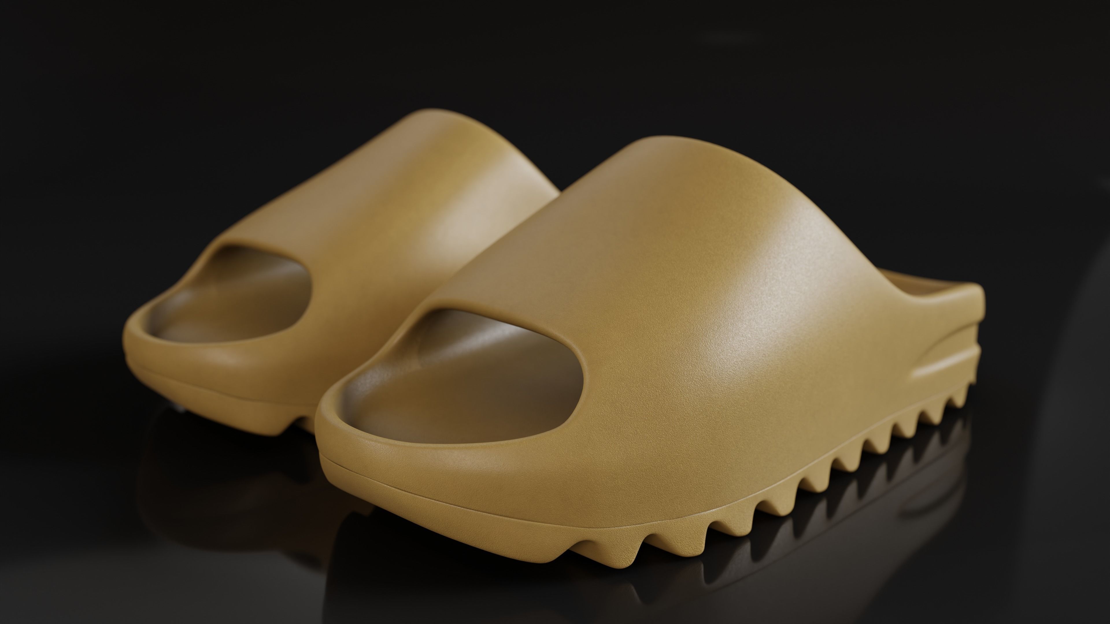Adidas Yeezy sliders shoe Low-poly 3D model_19