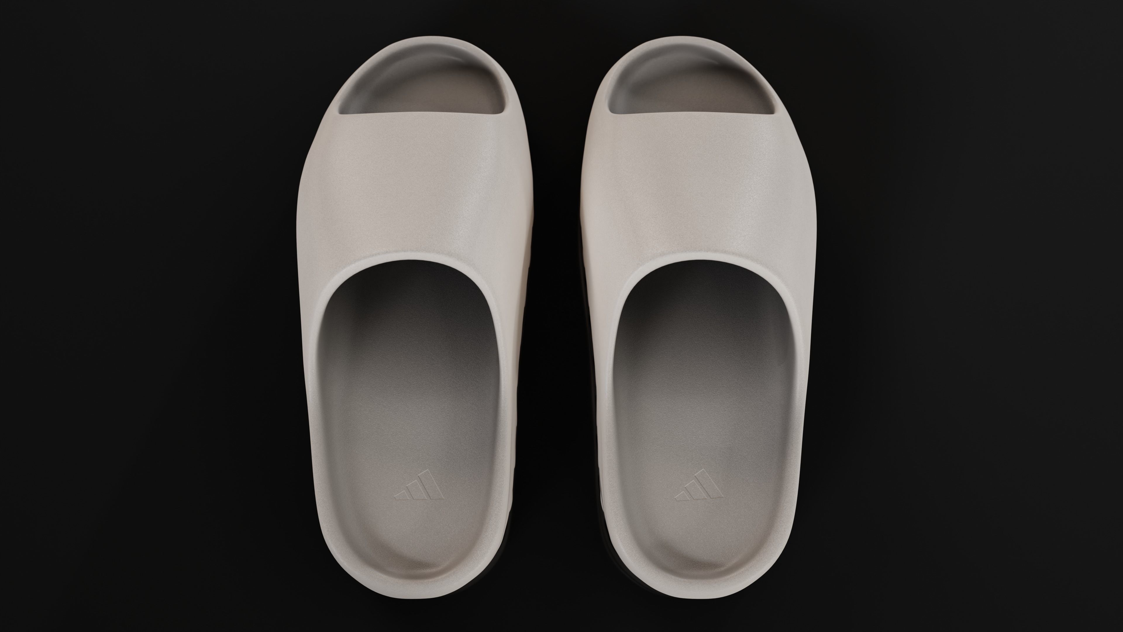 Adidas Yeezy sliders shoe Low-poly 3D model_3