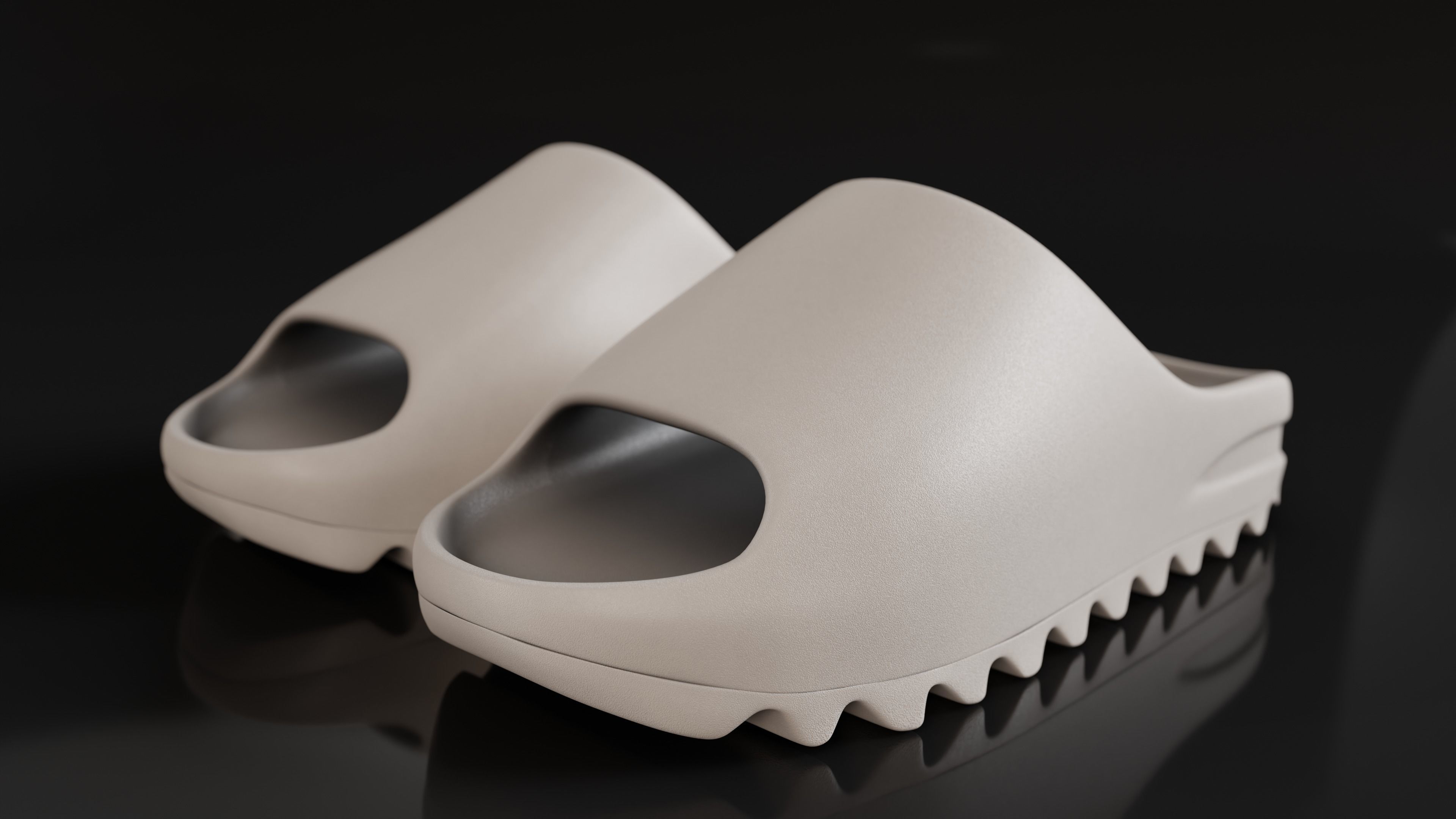 Adidas Yeezy sliders shoe Low-poly 3D model_5