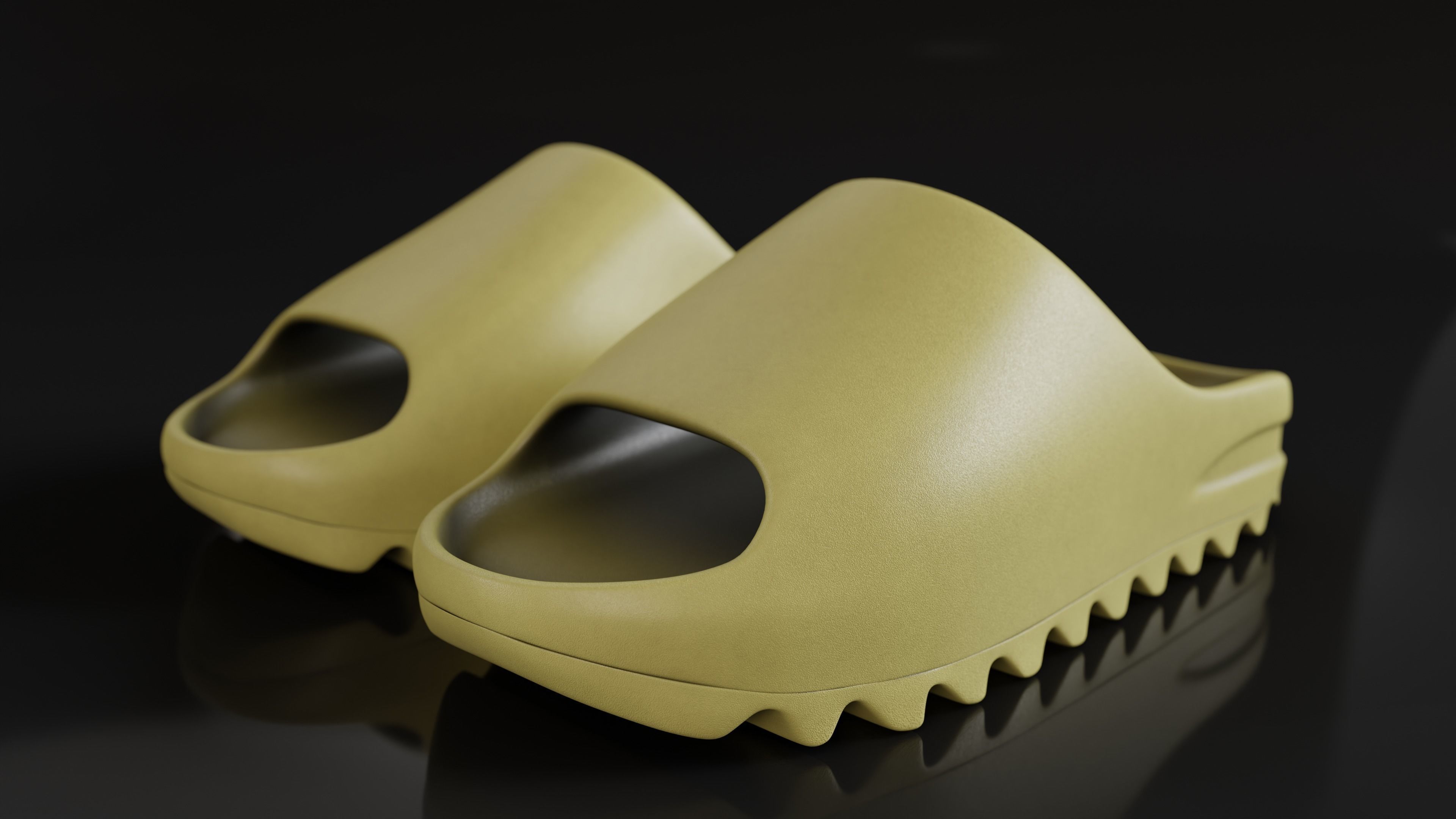 Adidas Yeezy sliders shoe Low-poly 3D model_40