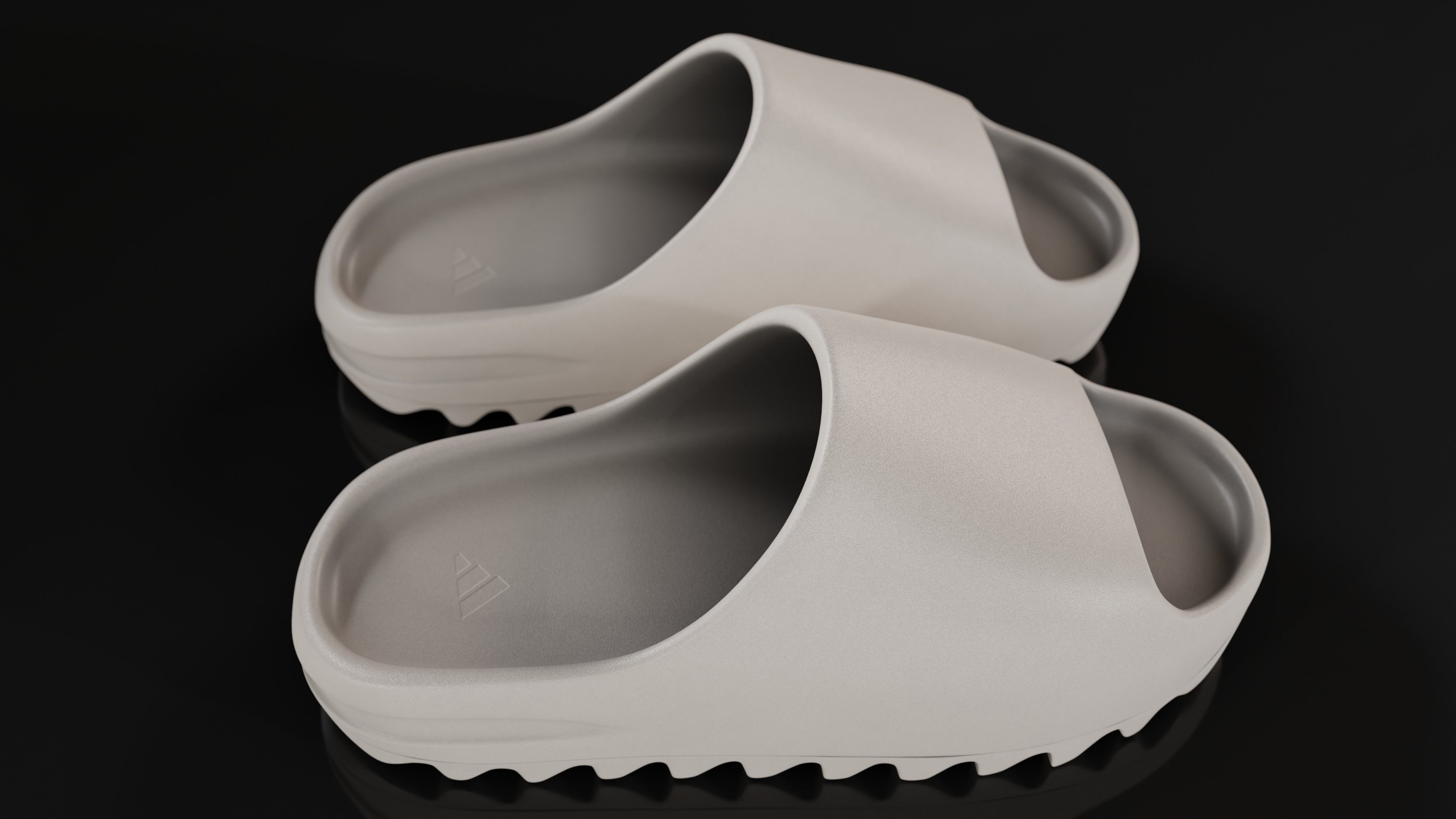 Adidas Yeezy sliders shoe Low-poly 3D model_2