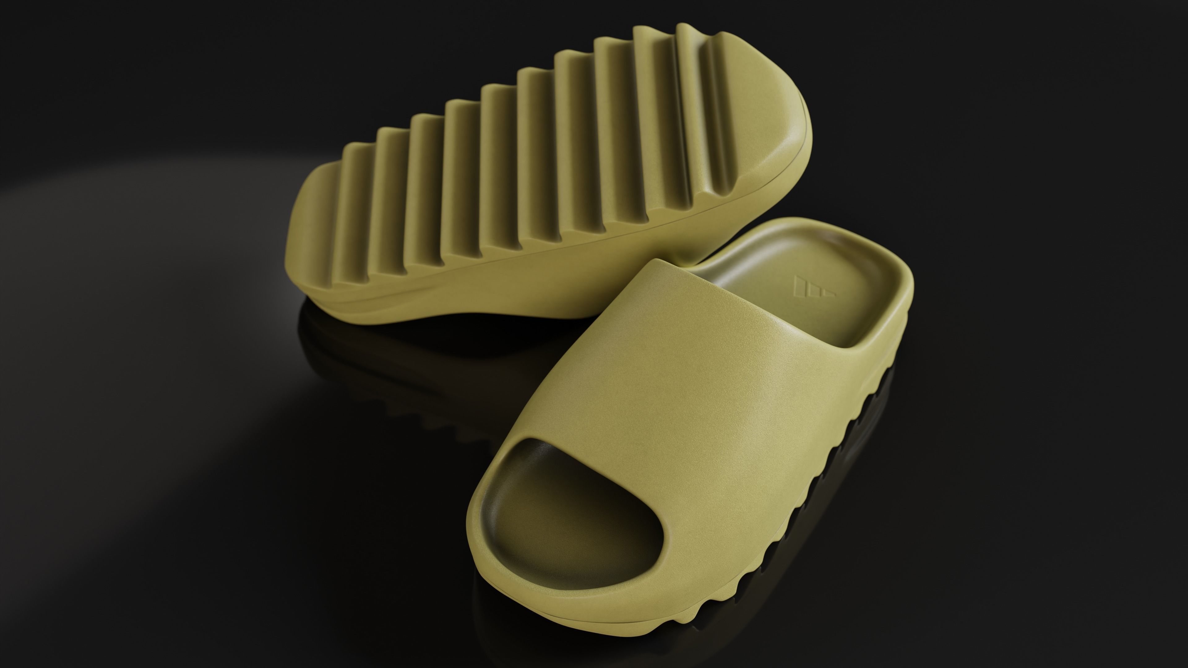 Adidas Yeezy sliders shoe Low-poly 3D model_42