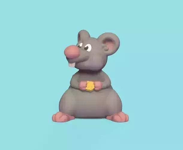 Cartoon Mouse Eating 3D print model