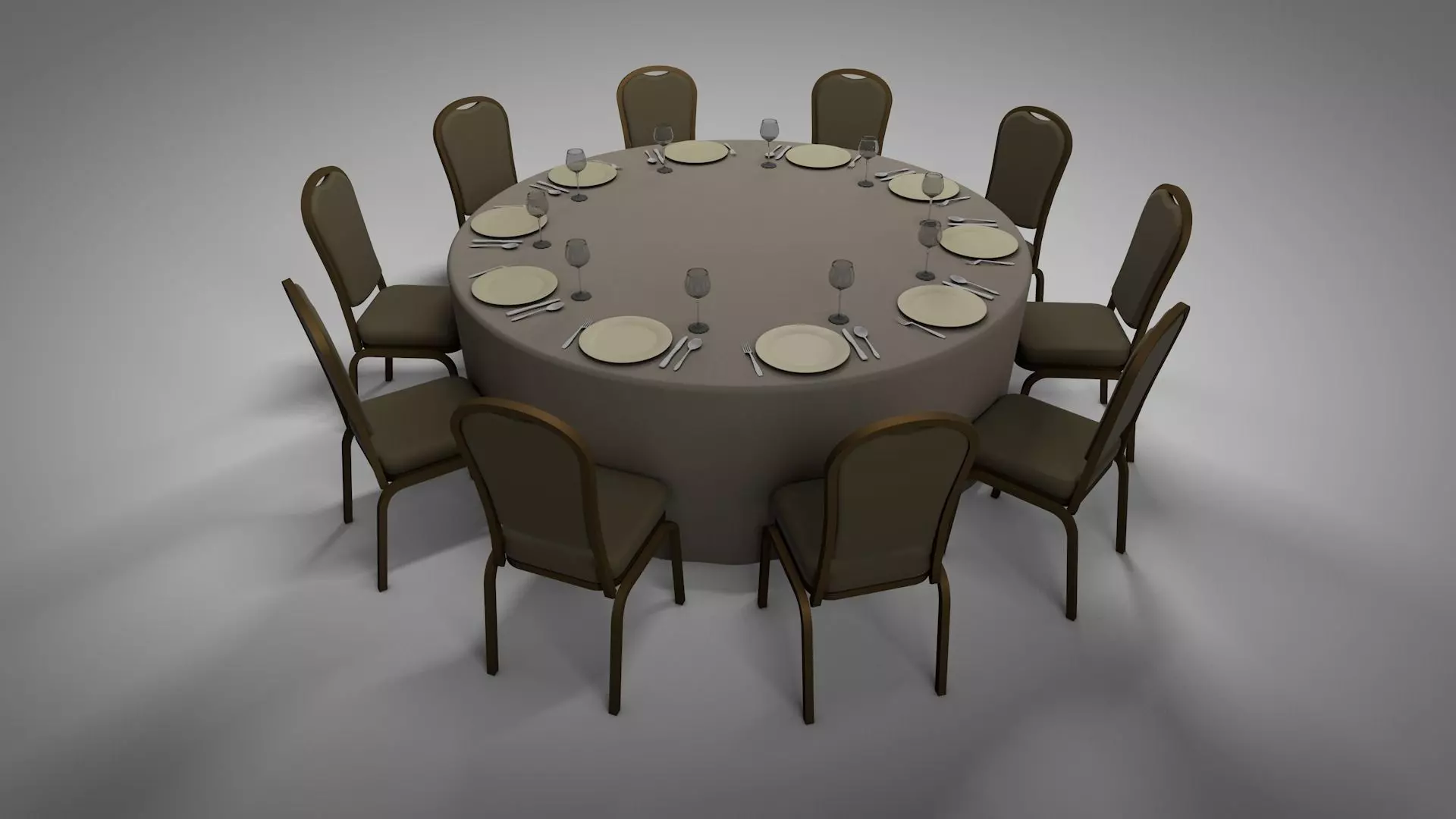 Gala Dinner Setup Free low-poly 3D model
