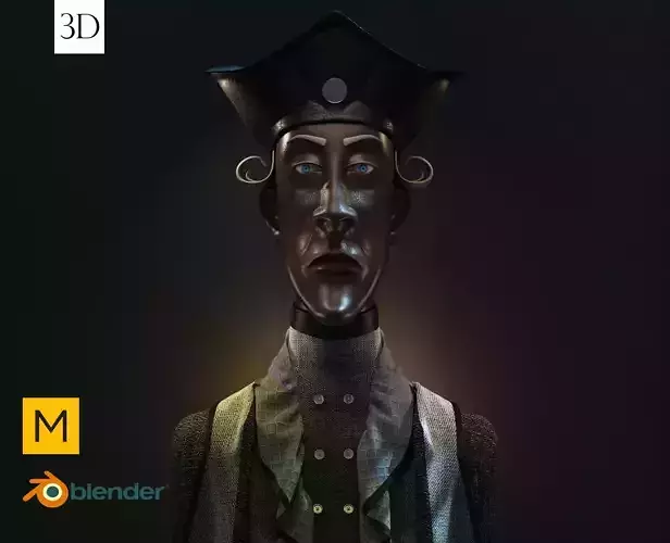 pireats 3d model old man in hat 3D model pireats 3d model old man in hat 3D model