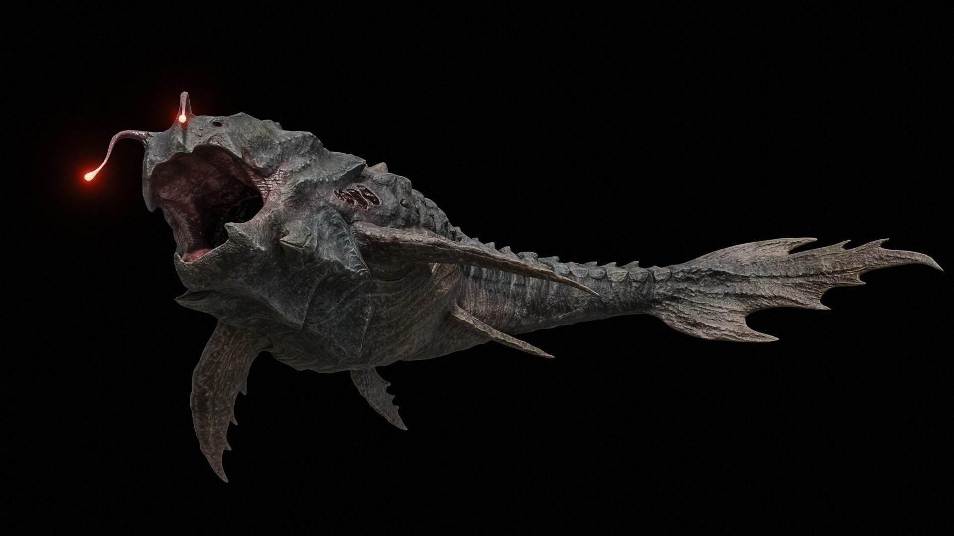 Alien Monster Fish Low-poly 3D model_42