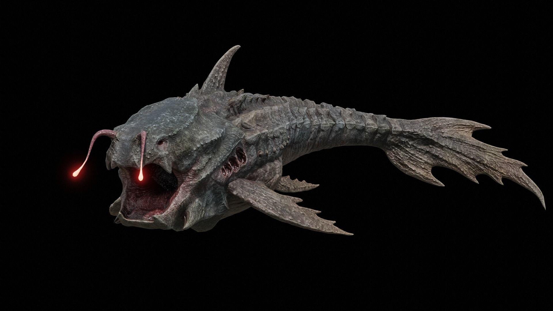 Alien Monster Fish Low-poly 3D model_41