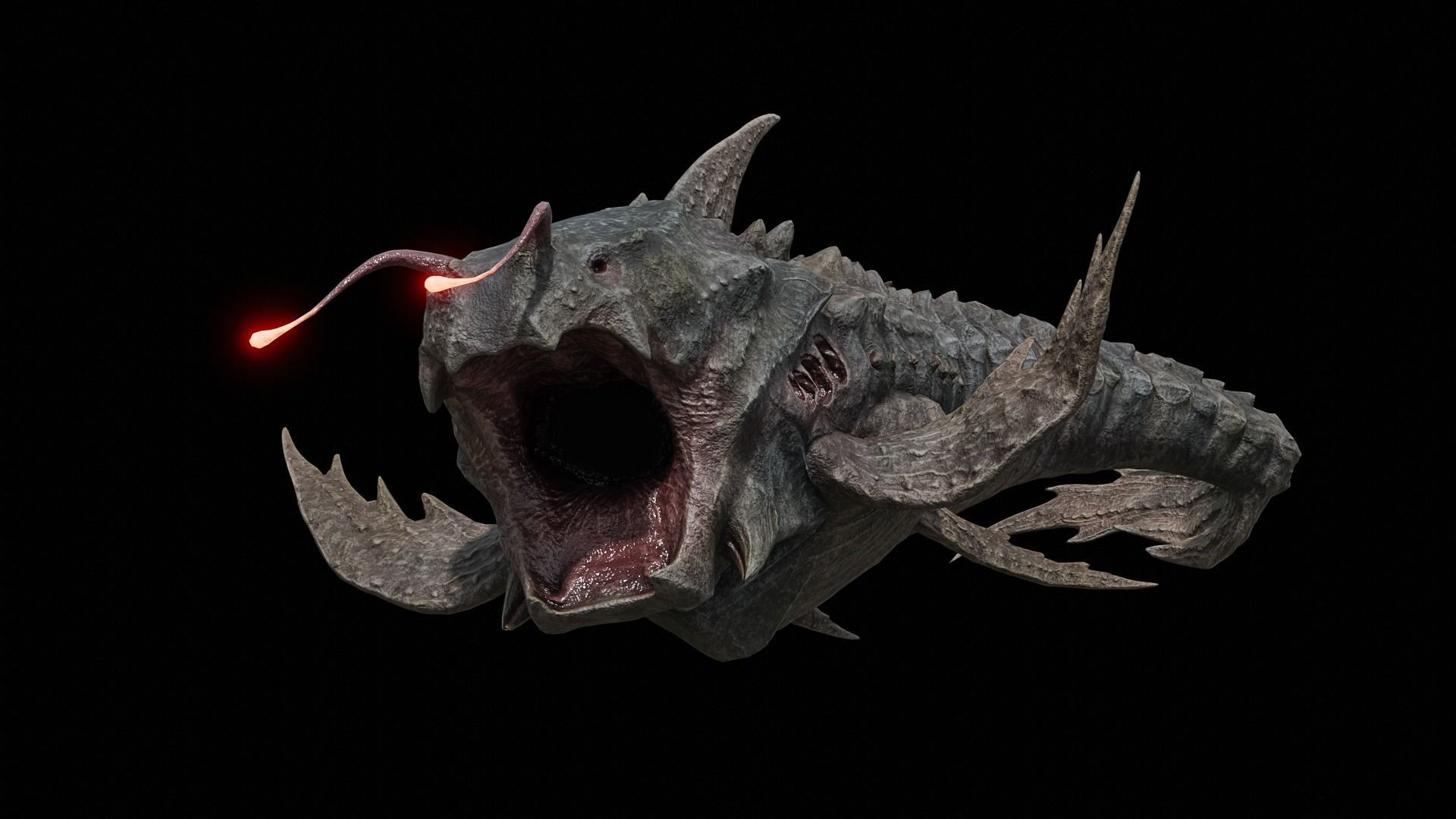 Alien Monster Fish Low-poly 3D model_43