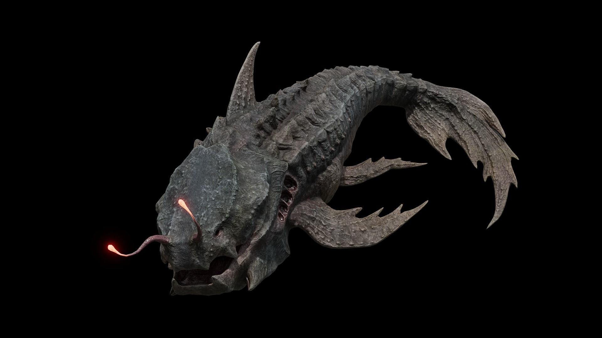 Alien Monster Fish Low-poly 3D model_45