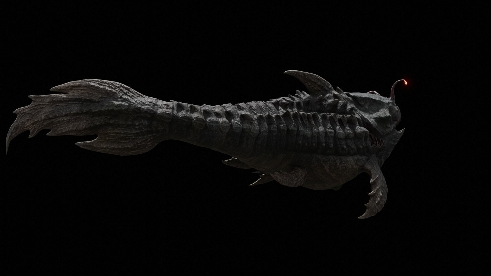 Alien Monster Fish Low-poly 3D model_18