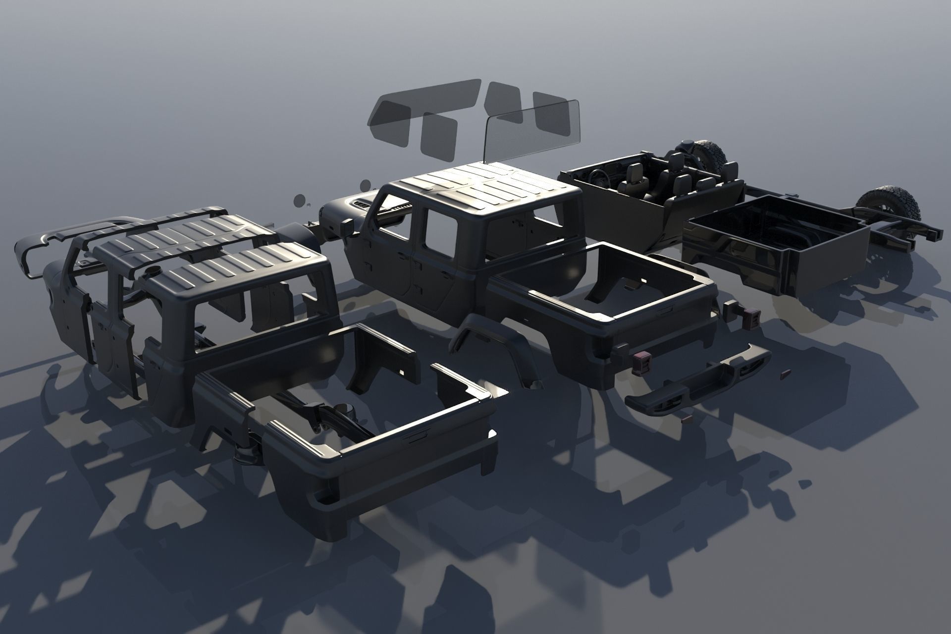 Jeep Gladiator 3D print model_12