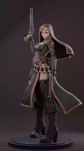 Original Character Hunter Nun 3D print model
