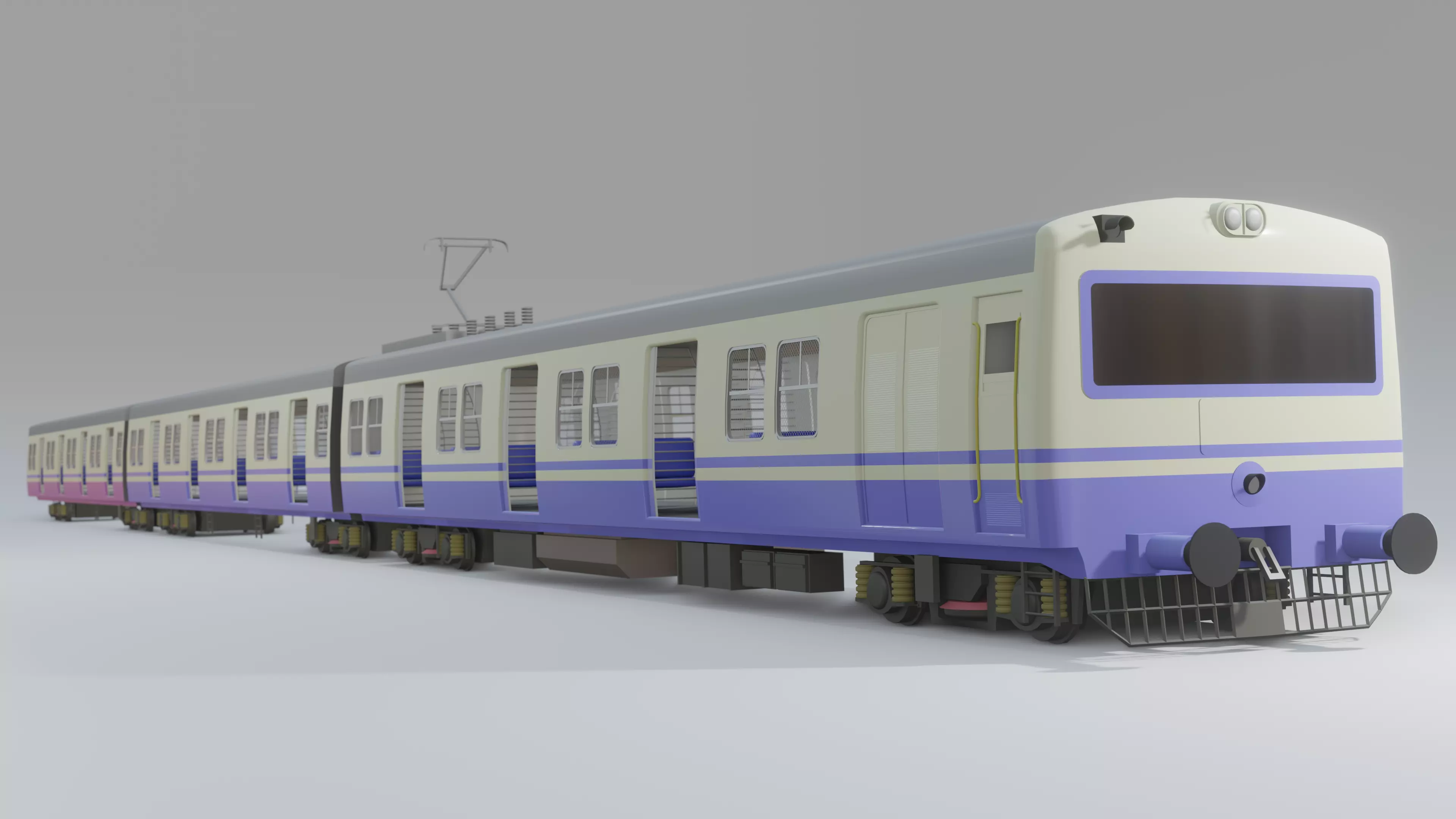 Hyderabad MMTS Low-poly 3D model_0