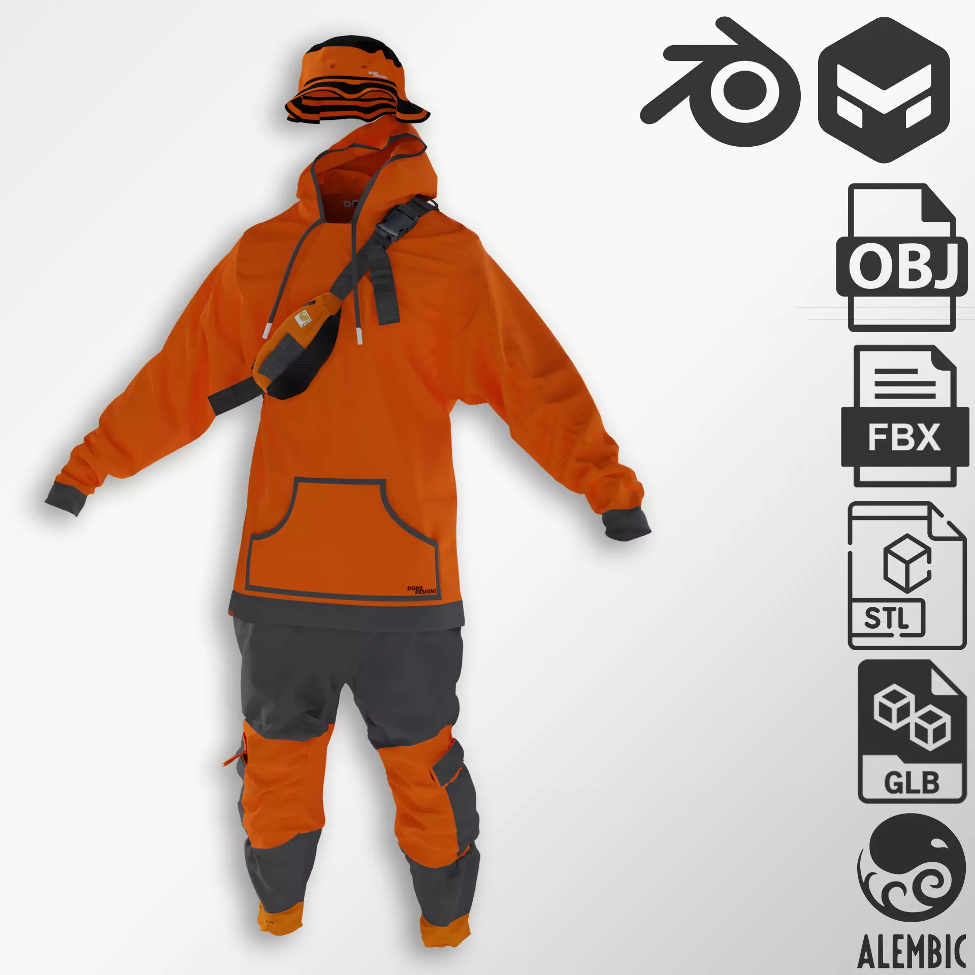 Skater Outfit Low-poly 3D model