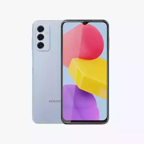 Samsung Galaxy M13 Light Blue Low-poly 3D model