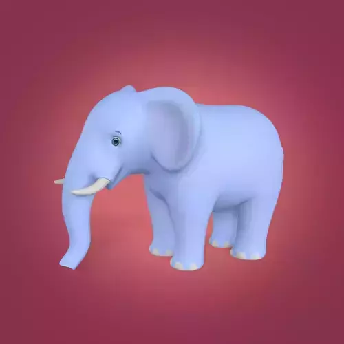 Cartoon Elephant with FK and IK Rigging Low-poly 3D model